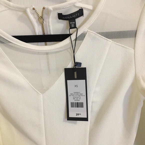 Dynamite White Peplum Top - Picture 3 of 3